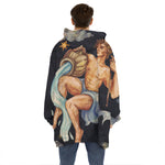 Watercolor Aquarius Zodiac Sign Print Hoodie Blanket