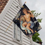 Watercolor Aquarius Zodiac Sign Print House Flag