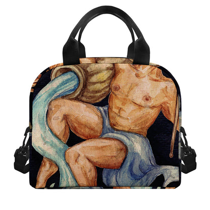 Watercolor Aquarius Zodiac Sign Print Insulated Lunch Bag