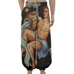 Watercolor Aquarius Zodiac Sign Print Lantern Pants