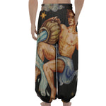 Watercolor Aquarius Zodiac Sign Print Lantern Pants