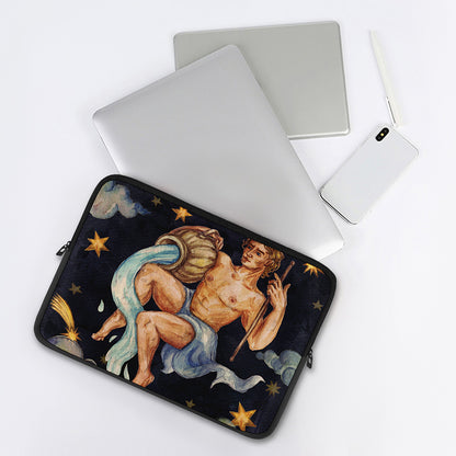 Watercolor Aquarius Zodiac Sign Print Laptop Sleeve