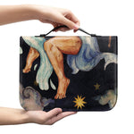 Watercolor Aquarius Zodiac Sign Print Leather Bible Cover