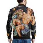 Watercolor Aquarius Zodiac Sign Print Men's Bomber Jacket