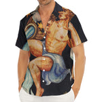 Watercolor Aquarius Zodiac Sign Print Men's Deep V-Neck Shirt
