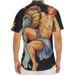 Watercolor Aquarius Zodiac Sign Print Men's Deep V-Neck Shirt
