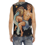 Watercolor Aquarius Zodiac Sign Print Men's Fitness Tank Top