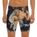 Watercolor Aquarius Zodiac Sign Print Men's Long Boxer Briefs