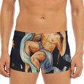 Watercolor Aquarius Zodiac Sign Print Men's Short Boxer Briefs