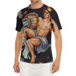 Watercolor Aquarius Zodiac Sign Print Men's Short Sleeve Rash Guard