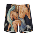 Watercolor Aquarius Zodiac Sign Print Men's Athletic Shorts