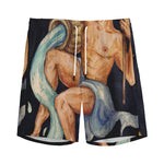 Watercolor Aquarius Zodiac Sign Print Men's Sports Shorts