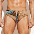 Watercolor Aquarius Zodiac Sign Print Men's Swim Briefs