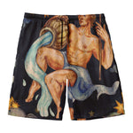 Watercolor Aquarius Zodiac Sign Print Men's Swim Trunks