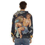 Watercolor Aquarius Zodiac Sign Print Men's Velvet Pullover Hoodie