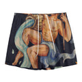 Watercolor Aquarius Zodiac Sign Print Mesh Shorts