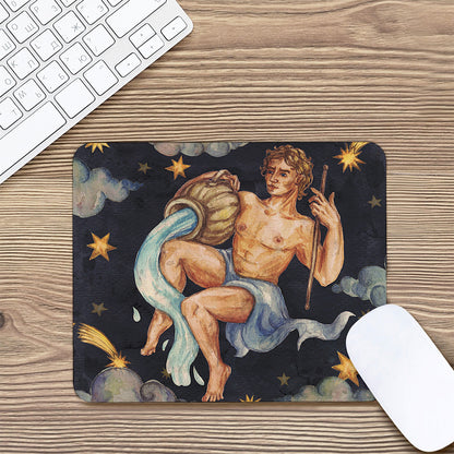 Watercolor Aquarius Zodiac Sign Print Mouse Pad