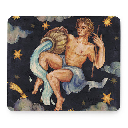 Watercolor Aquarius Zodiac Sign Print Mouse Pad