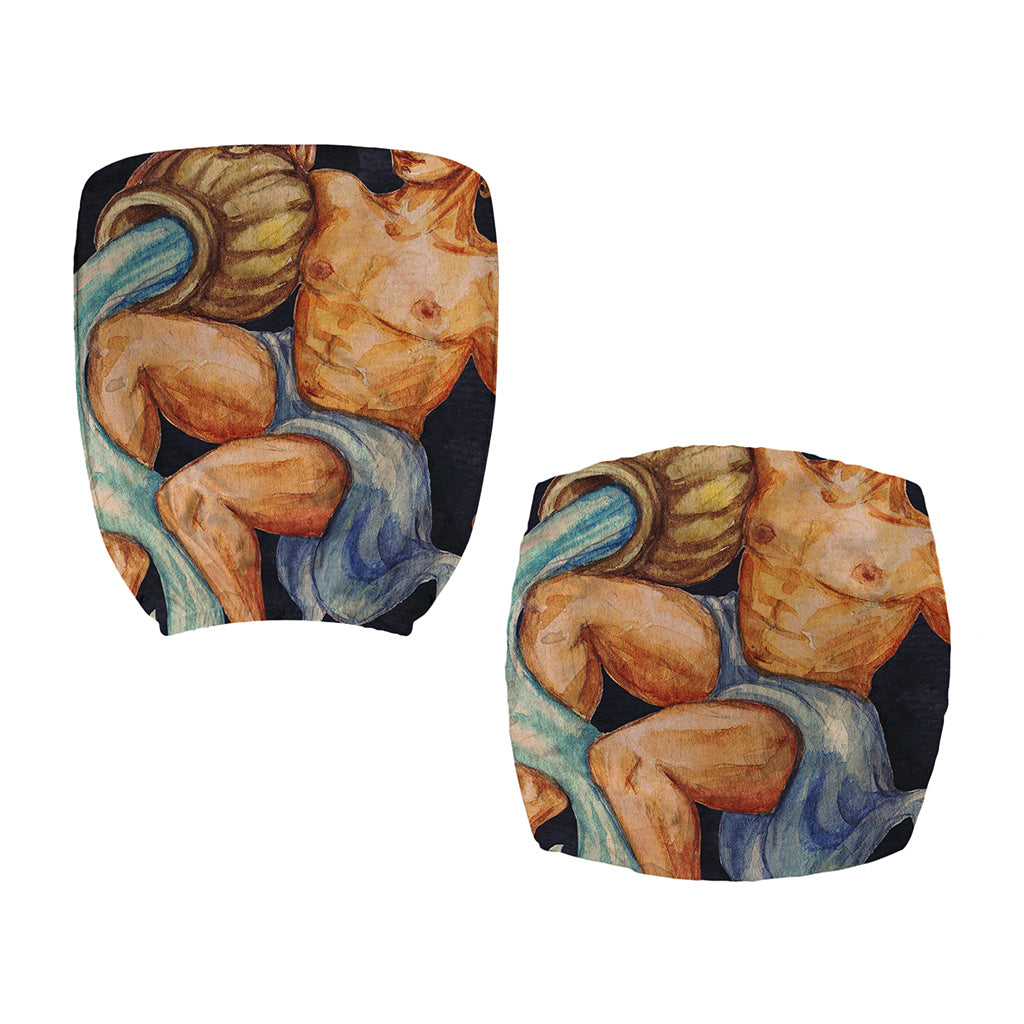 Watercolor Aquarius Zodiac Sign Print Office Chair Cover