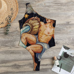 Watercolor Aquarius Zodiac Sign Print One Shoulder Bodysuit