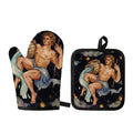 Watercolor Aquarius Zodiac Sign Print Oven Mitt And Pot Holder Set