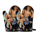 Watercolor Aquarius Zodiac Sign Print Oven Mitts