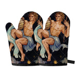 Watercolor Aquarius Zodiac Sign Print Oven Mitts