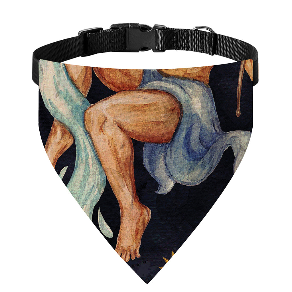 Watercolor Aquarius Zodiac Sign Print Over The Collar Dog Bandana