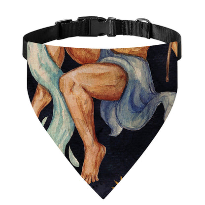 Watercolor Aquarius Zodiac Sign Print Over The Collar Dog Bandana
