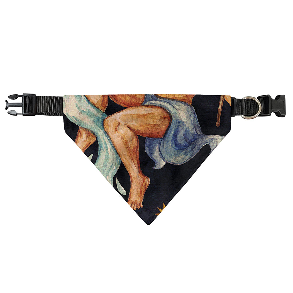 Watercolor Aquarius Zodiac Sign Print Over The Collar Dog Bandana