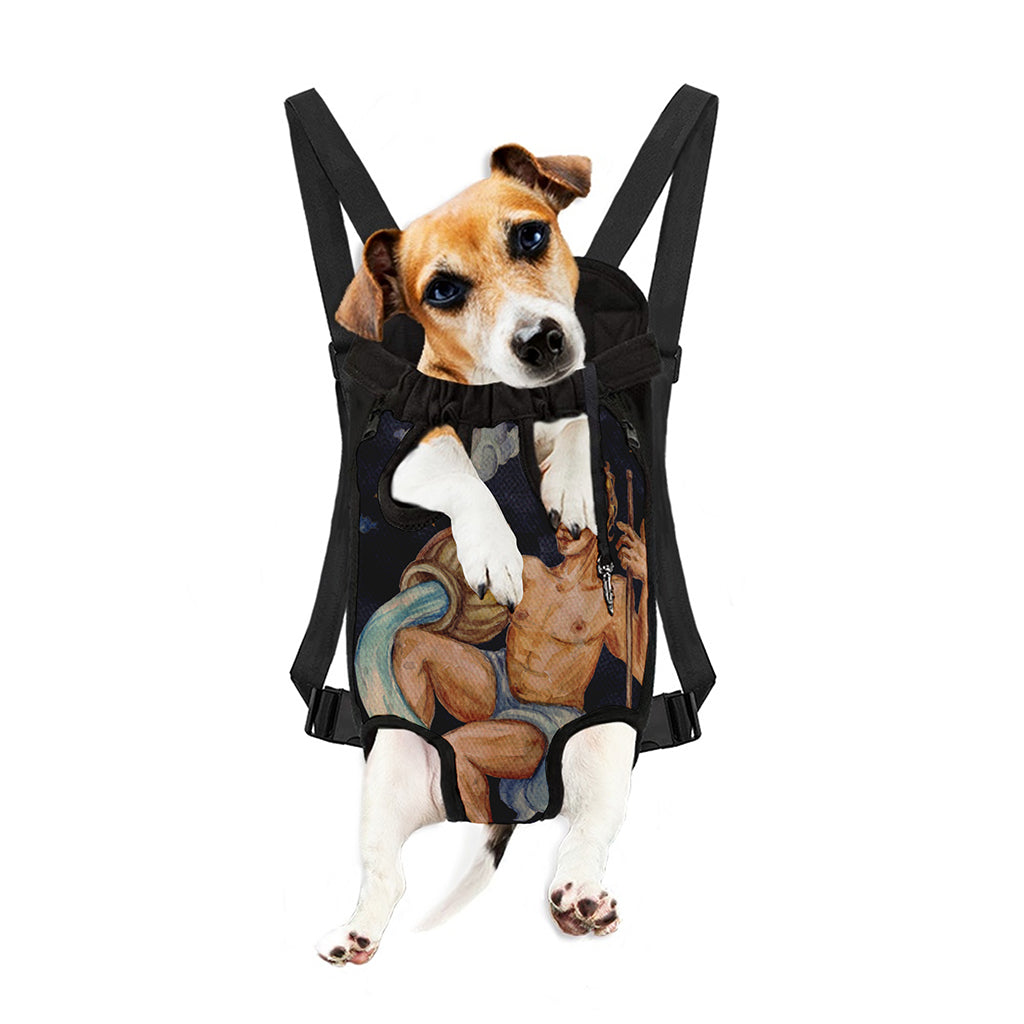 Watercolor Aquarius Zodiac Sign Print Pet Carrier Backpack