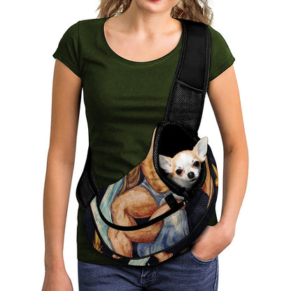 Watercolor Aquarius Zodiac Sign Print Pet Sling Carrier