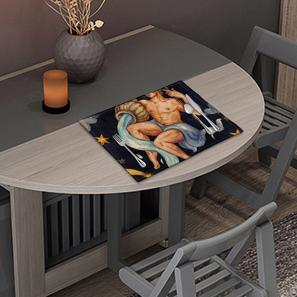Watercolor Aquarius Zodiac Sign Print Placemat
