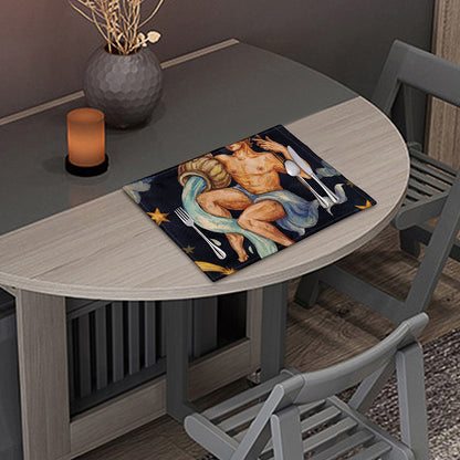 Watercolor Aquarius Zodiac Sign Print Placemat
