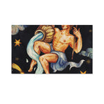 Watercolor Aquarius Zodiac Sign Print Polyester Flag