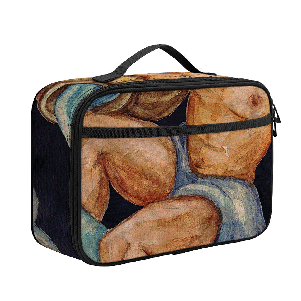 Watercolor Aquarius Zodiac Sign Print Portable Lunch Bag