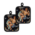 Watercolor Aquarius Zodiac Sign Print Pot Holders