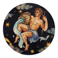Watercolor Aquarius Zodiac Sign Print Round Blanket