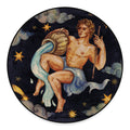 Watercolor Aquarius Zodiac Sign Print Round Floor Mat