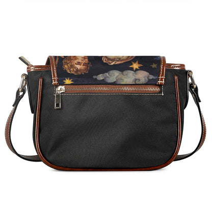 Watercolor Aquarius Zodiac Sign Print Saddle Bag