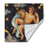 Watercolor Aquarius Zodiac Sign Print Silk Bandana