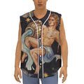 Watercolor Aquarius Zodiac Sign Print Sleeveless Baseball Jersey