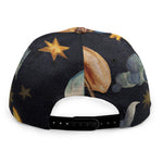 Watercolor Aquarius Zodiac Sign Print Snapback Cap