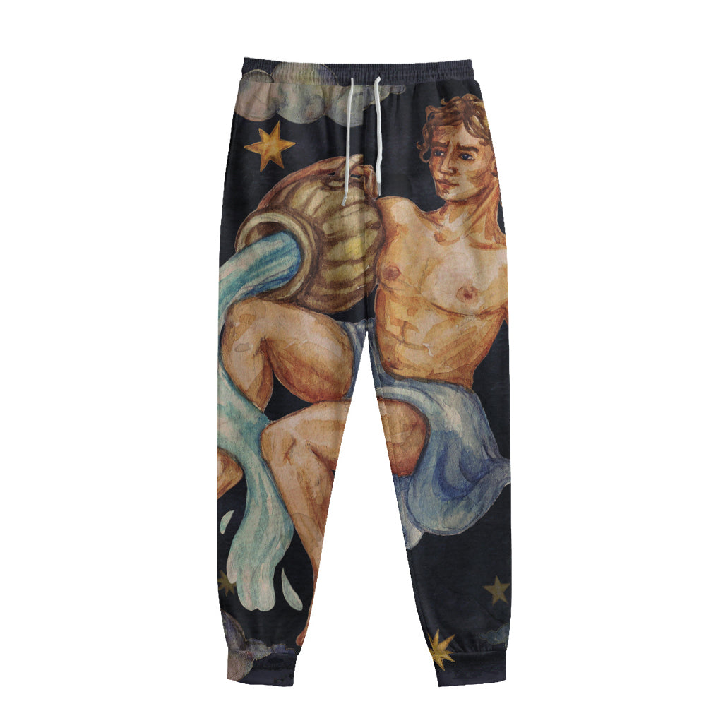 Watercolor Aquarius Zodiac Sign Print Sweatpants