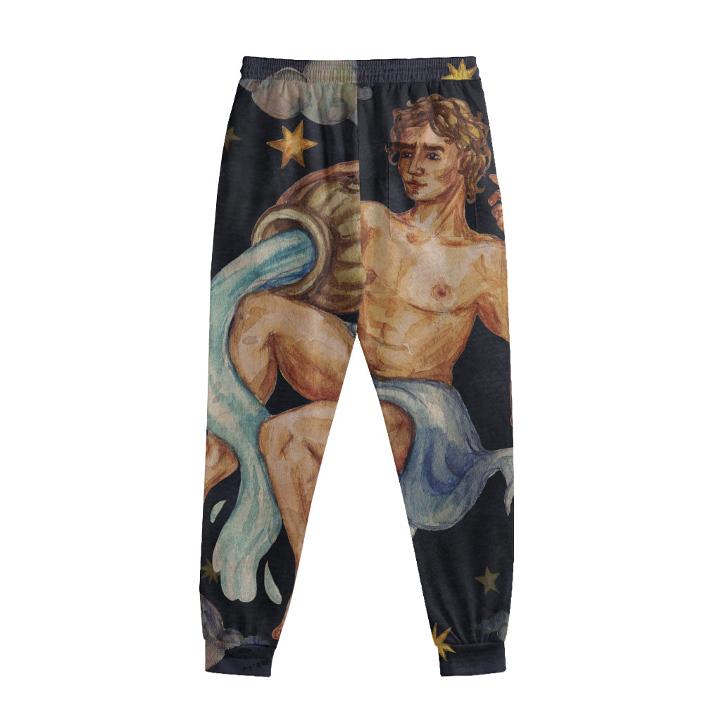 Watercolor Aquarius Zodiac Sign Print Sweatpants