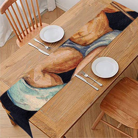 Watercolor Aquarius Zodiac Sign Print Table Runner