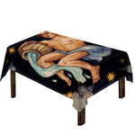 Watercolor Aquarius Zodiac Sign Print Tablecloth