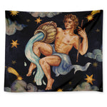 Watercolor Aquarius Zodiac Sign Print Tapestry