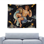 Watercolor Aquarius Zodiac Sign Print Tapestry