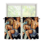 Watercolor Aquarius Zodiac Sign Print Tier Curtains